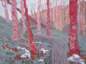 Path Through Pink Woods, 16 x 20, $395
