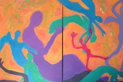 Grace Heart Moves, Diptych 30 x 40,  Acrylic with Texture, on Canvas, $995