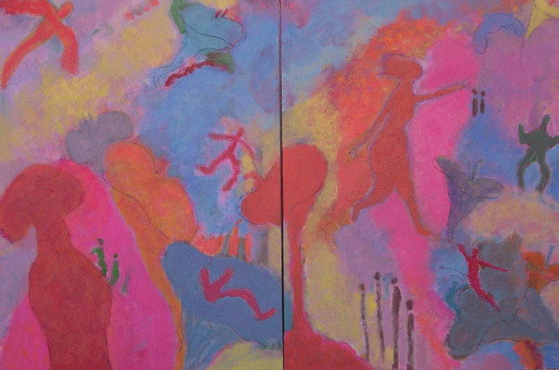 Going Home, Diptych in 30 x 40, Acrylic with Texture on Canvas, 2010, 800x530